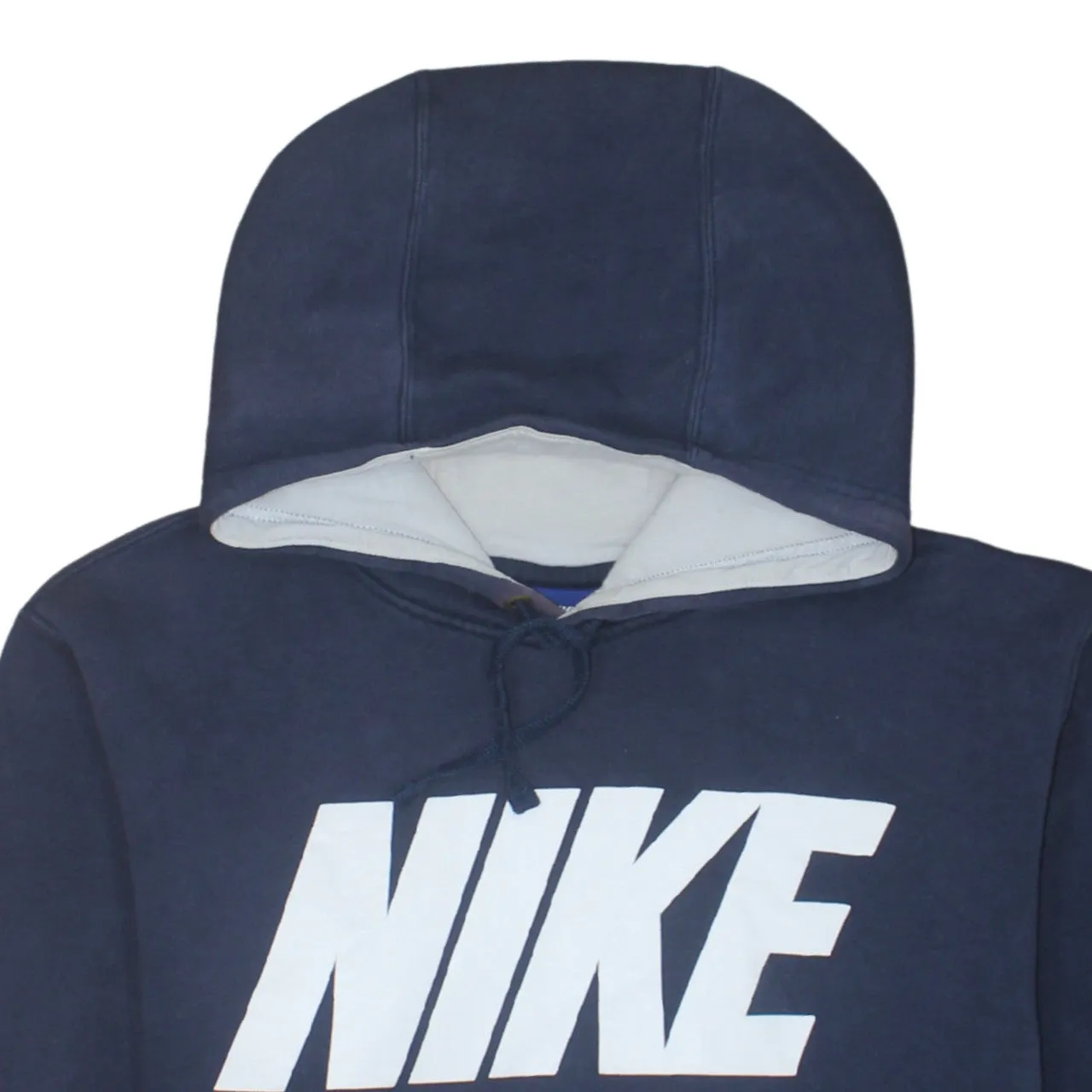 Nike 90's Spellout Pullover Hoodie Large Navy Blue sold by Vintage Club product image thumbnail 3