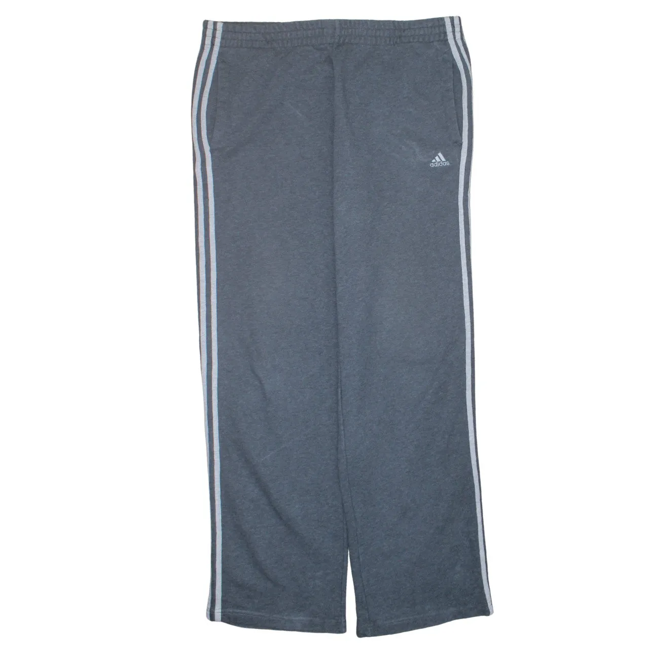 Adidas 90's 3 Stripes Straight Leg Baggy Trousers / Pants Large Grey sold by Vintage Club