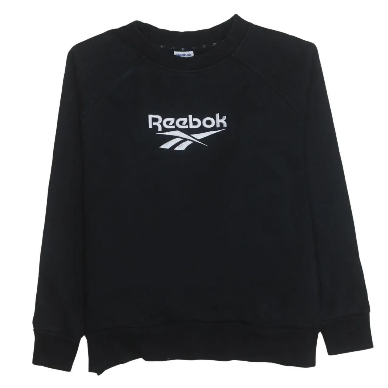 Reebok 90's Spellout Crew Neck Sweatshirt Small Black sold by Vintage Club