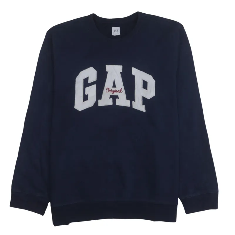Gap 90's Spellout Crew Neck Sweatshirt XLarge Navy Blue sold by Vintage Club