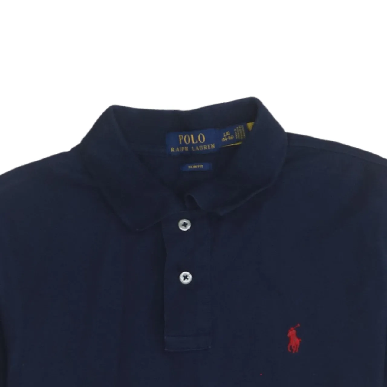 Polo Ralph Lauren 90's Short Sleeves Quarter Button Polo Shirt Large Navy Blue sold by Vintage Club product image thumbnail 3