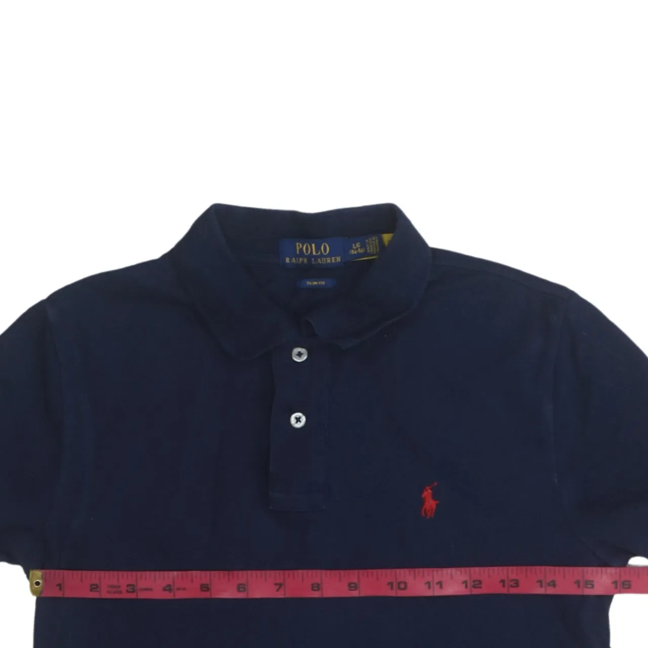 Polo Ralph Lauren 90's Short Sleeves Quarter Button Polo Shirt Large Navy Blue sold by Vintage Club product image thumbnail 5