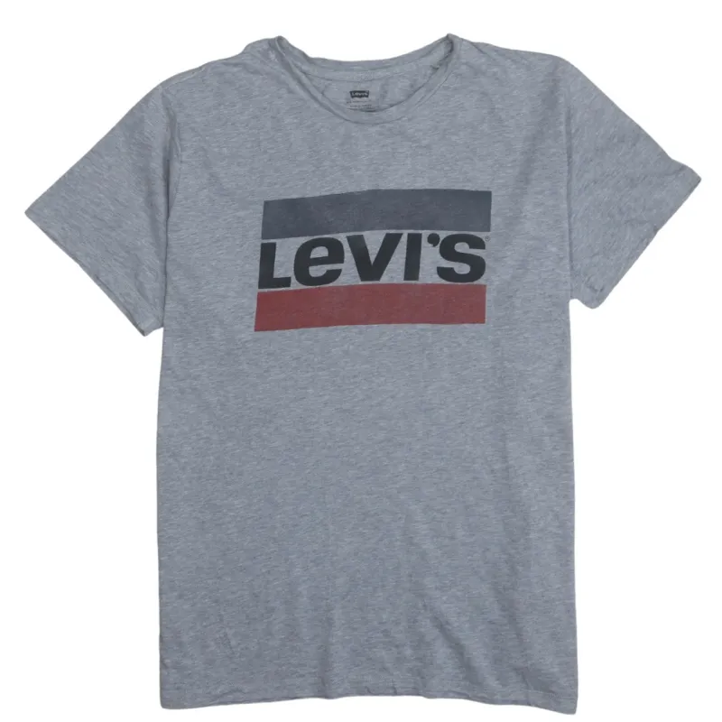 Levi's 90's Spellout Short Sleeves T Shirt Large Grey made by Levi's
