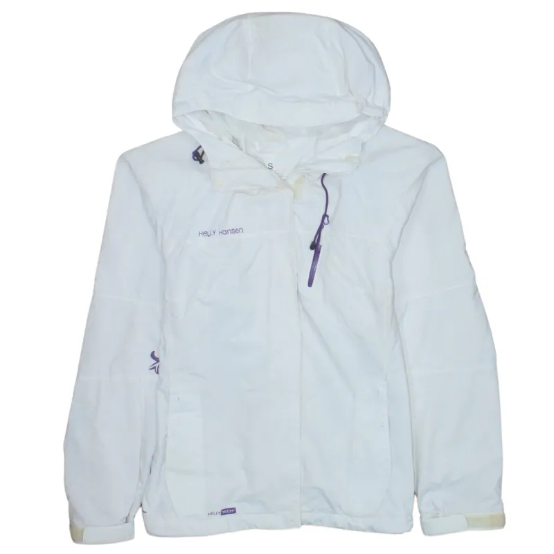 Helly Hansen 90's Hooded Full Zip Up Windbreaker Small White made by Helly Hansen