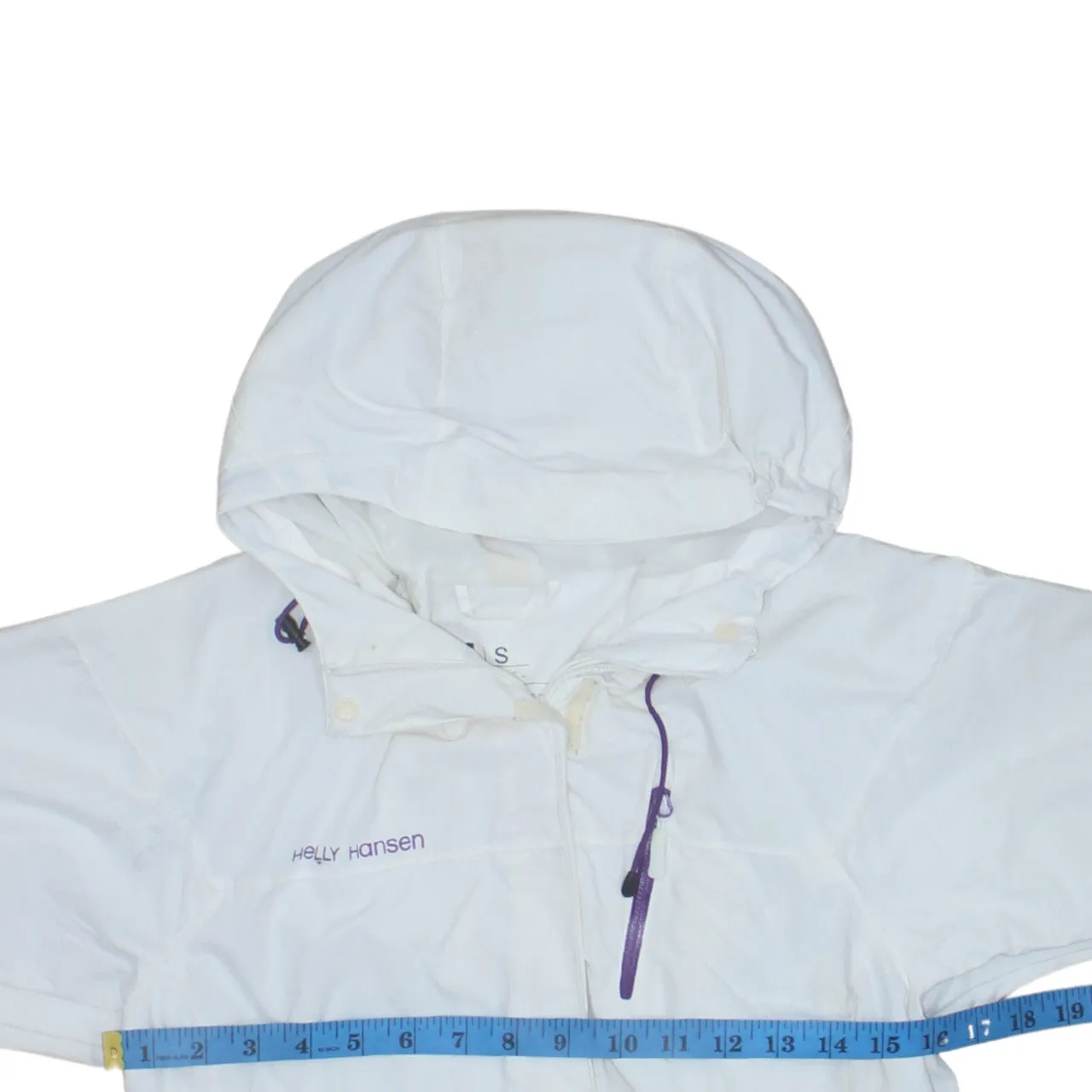 Helly Hansen 90's Hooded Full Zip Up Windbreaker Small White sold by Vintage Club product image thumbnail 5