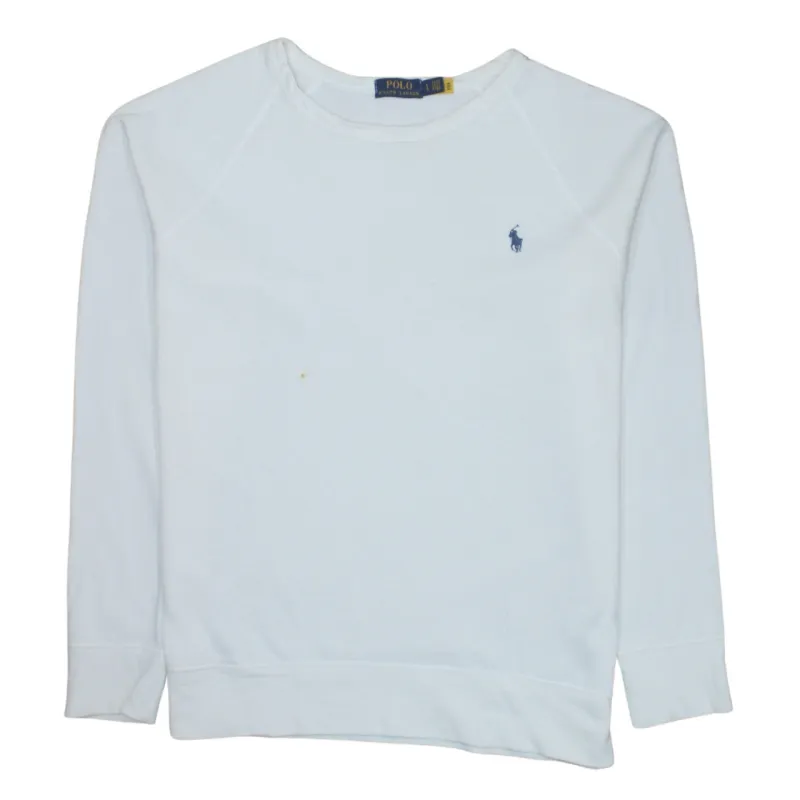 Polo Ralph Lauren 90's Lightweight Crew Neck Sweatshirt Large White made by Polo by Ralph Lauren