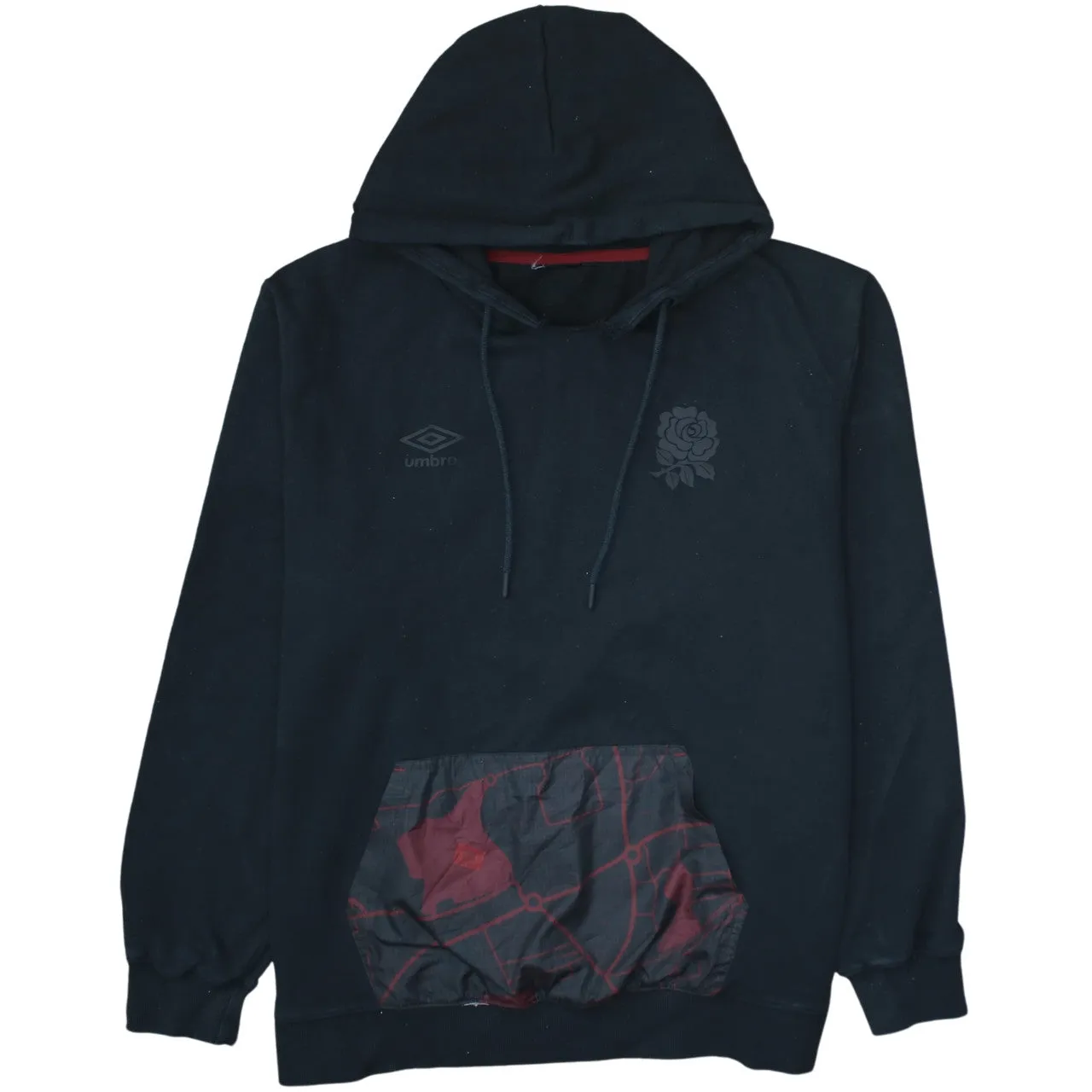 Umbro 90's Drawstring Pockets Pullover Hoodie XLarge Black sold by Vintage Club