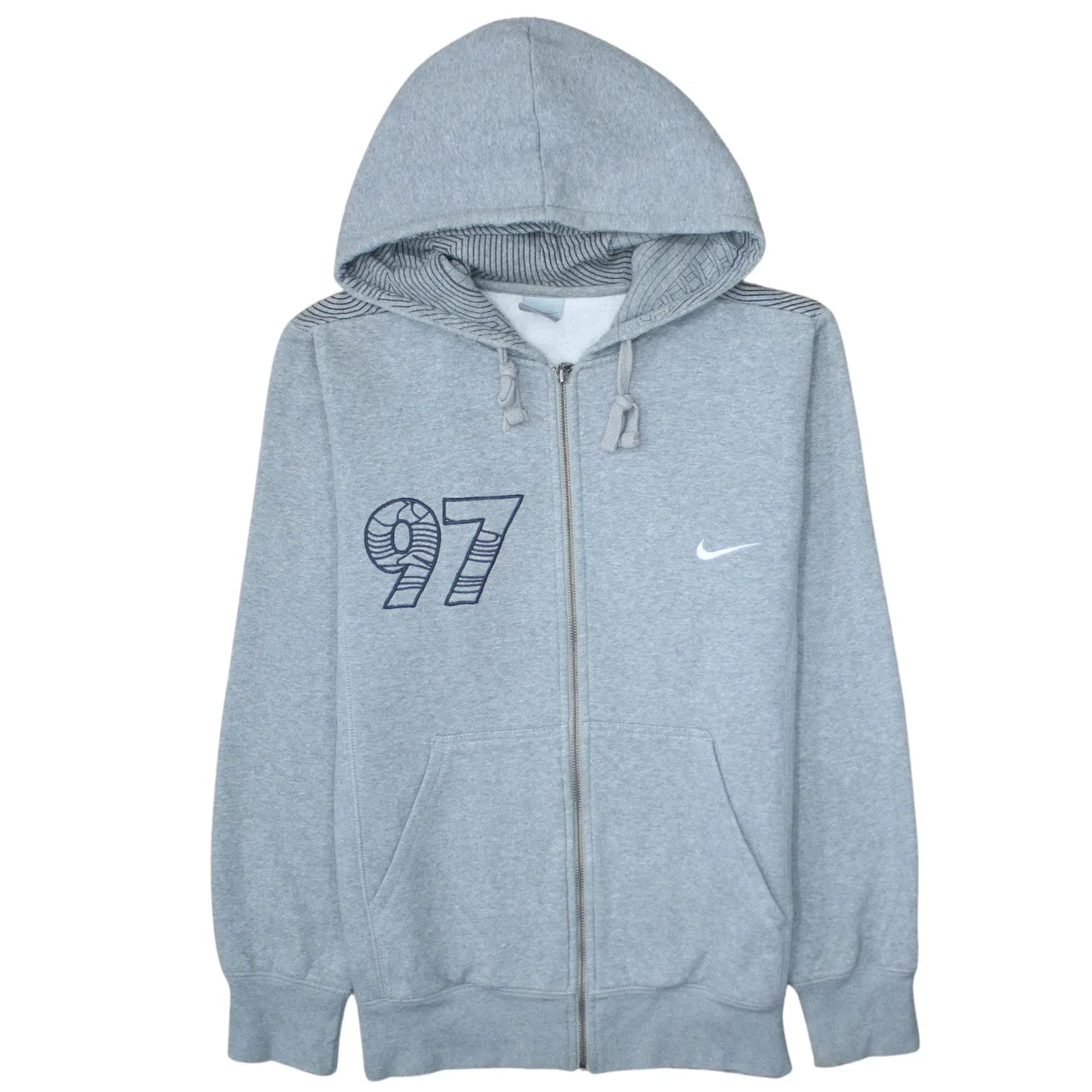 Nike 90's Swoosh Full Zip Up Hoodie Small Grey sold by Vintage Club