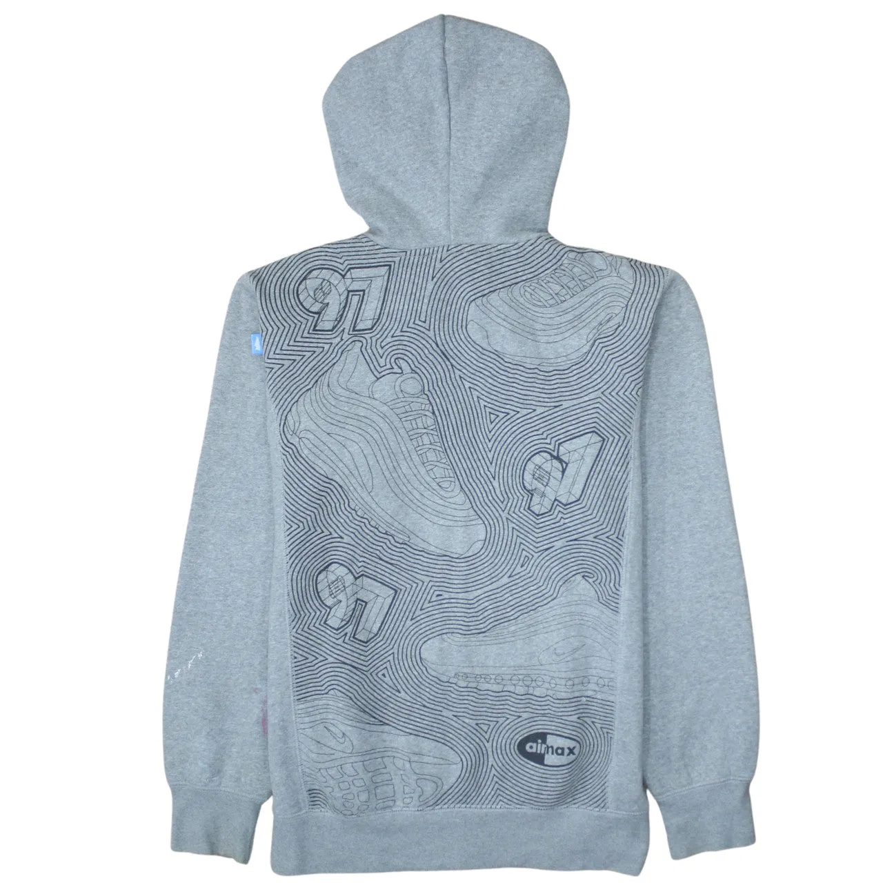 Nike 90's Swoosh Full Zip Up Hoodie Small Grey sold by Vintage Club product image thumbnail 2