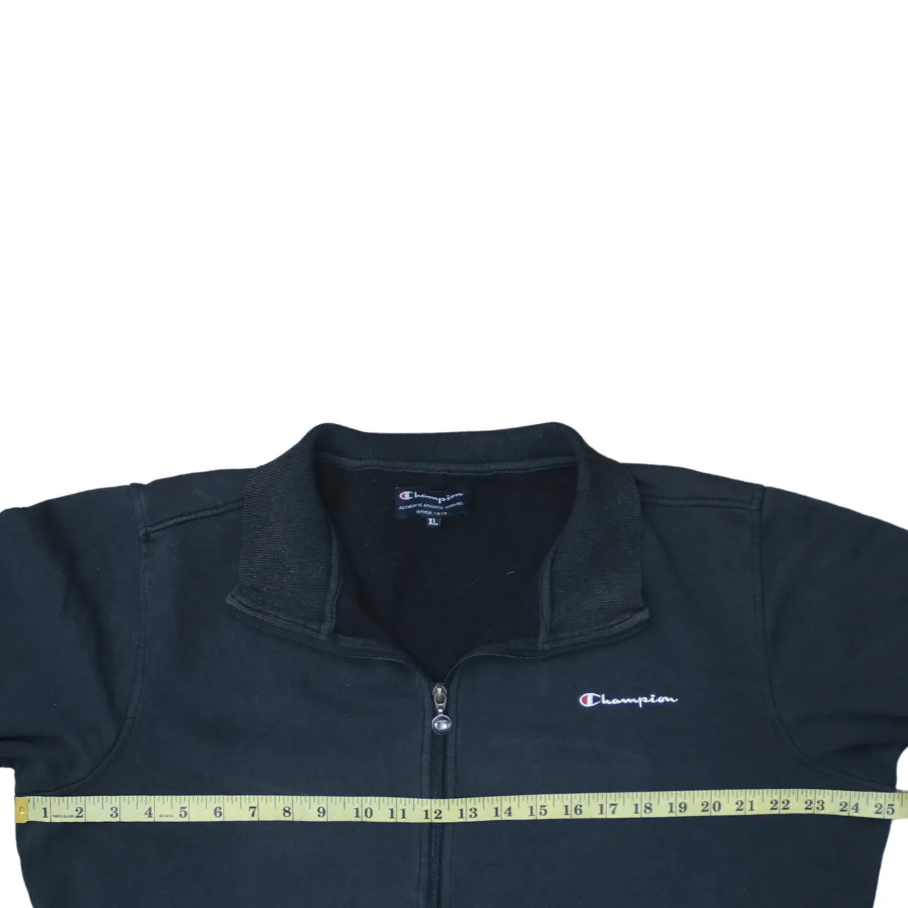 Champion Black Full Zip Sweatshirt Men's XLarge Embroidered Chest Logo Side Pockets Fleece Jacket sold by Vintage Club product image thumbnail 5