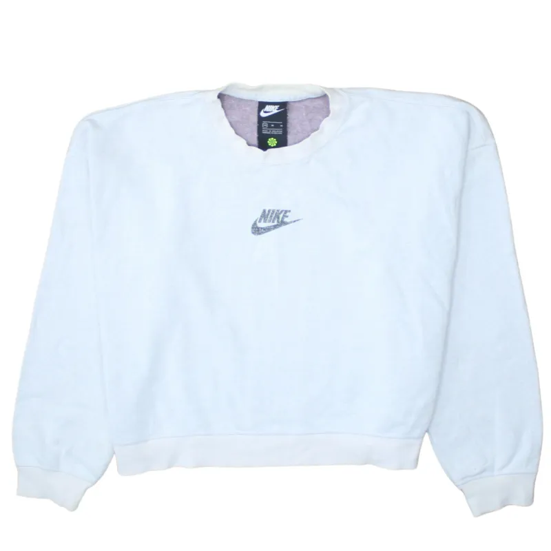 Nike 90's Center Middle Swoosh Crew Neck Sweatshirt Medium White sold by Vintage Club