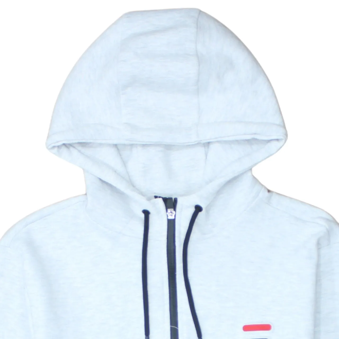 Fila Light Grey Zip Hoodie Women's XLarge Small Logo Drawstring Hood Split Pocket Sweatshirt sold by Vintage Club product image thumbnail 3
