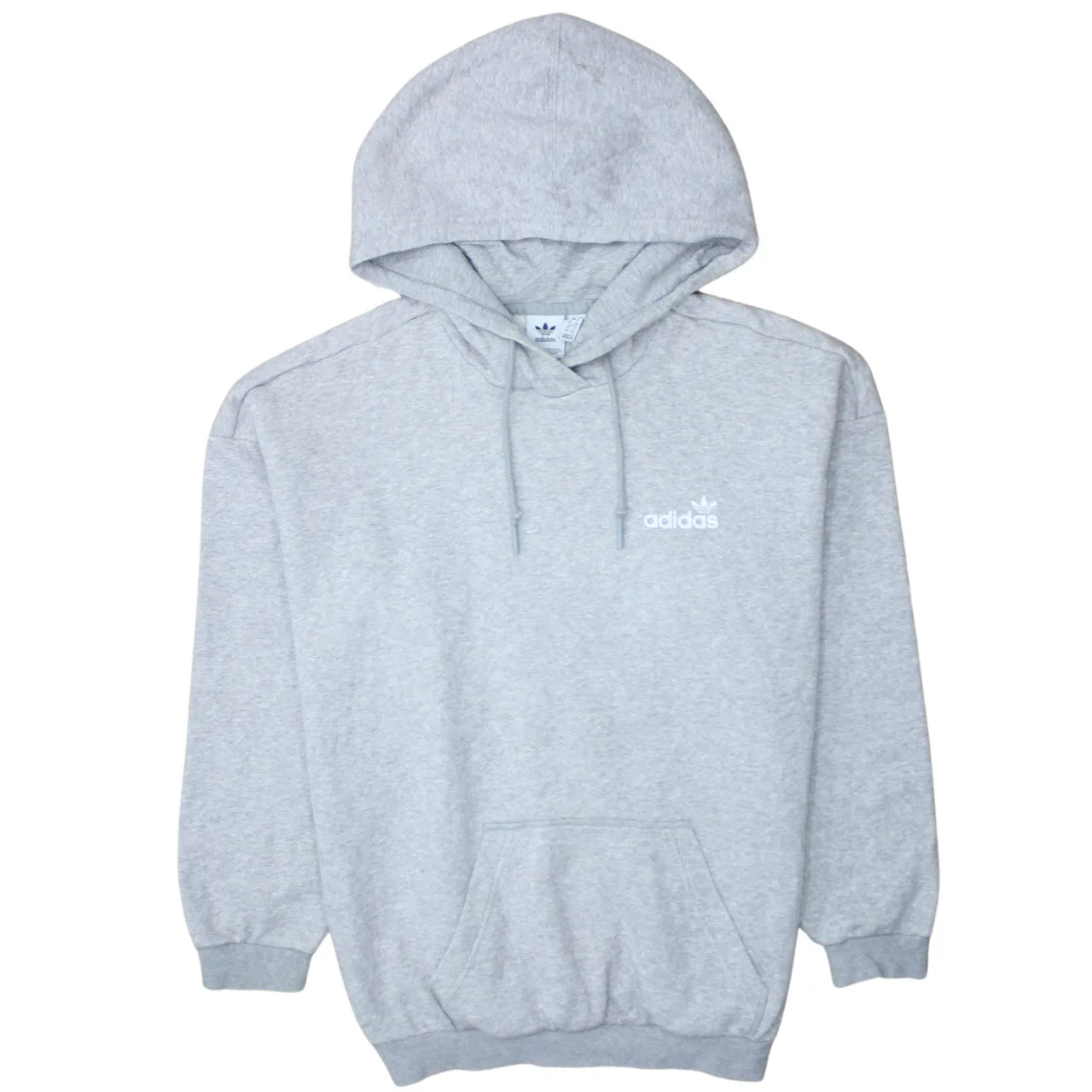 Adidas 90's Drawstring Pockets Pullover Hoodie Small Grey sold by Vintage Club