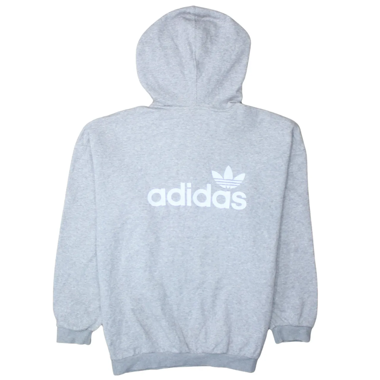 Adidas 90's Drawstring Pockets Pullover Hoodie Small Grey sold by Vintage Club product image thumbnail 2