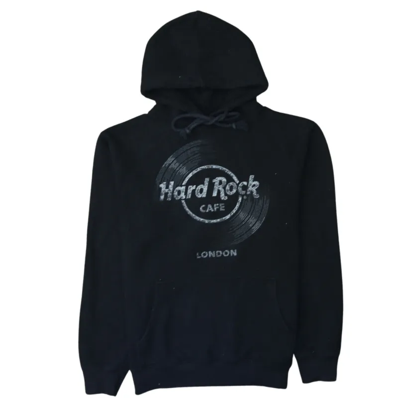 Hard Rock Cafe 90's Spellout Pullover Hoodie Large Black sold by Vintage Club