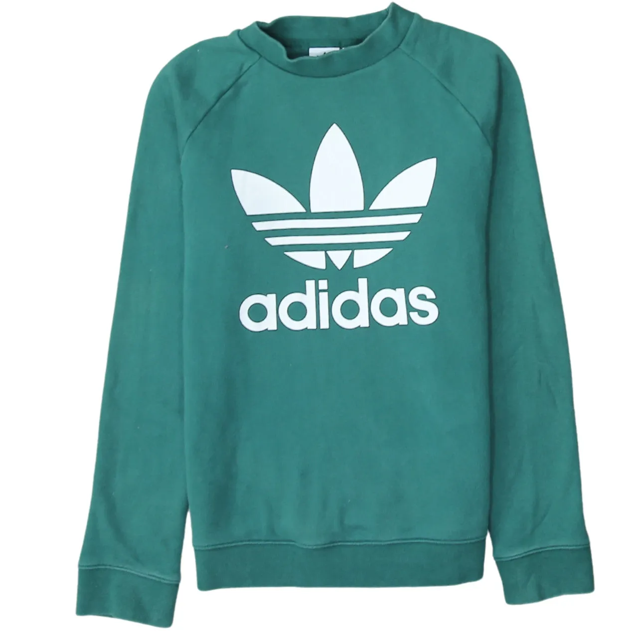 Adidas 90's Spellout Crew Neck Sweatshirt Small Green sold by Vintage Club