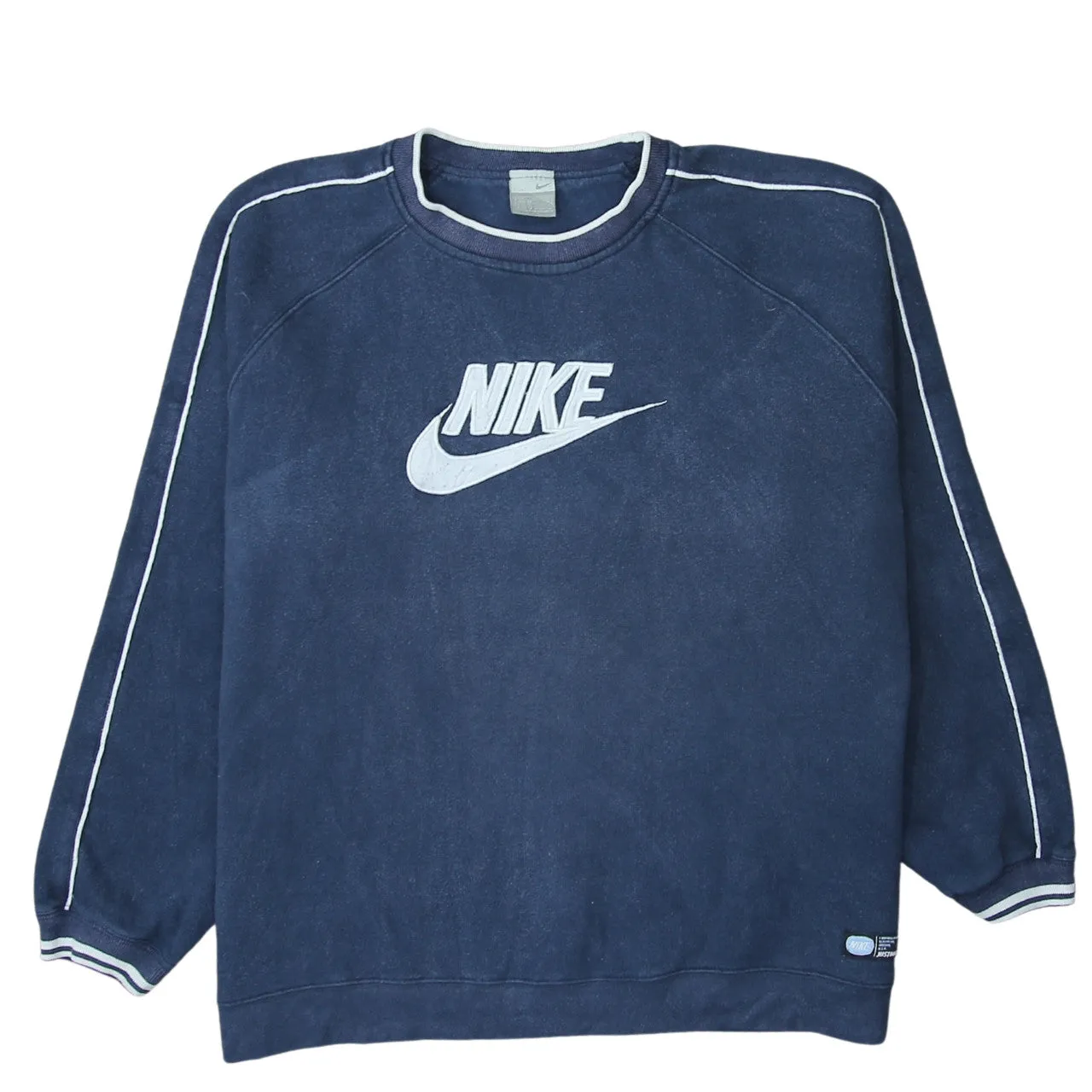 Nike 90's Center Middle Swoosh Crew Neck Sweatshirt XLarge Navy Blue sold by Vintage Club