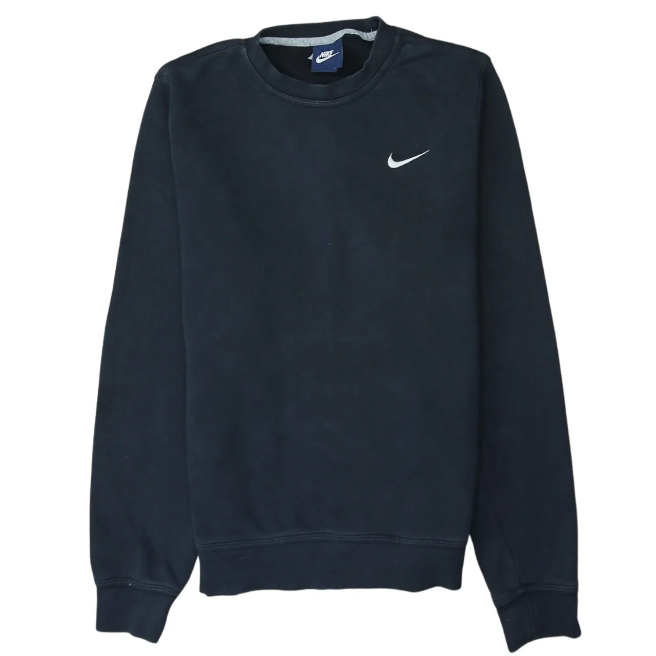 Nike 90's Swoosh Crew Neck Sweatshirt Small Black sold by Vintage Club
