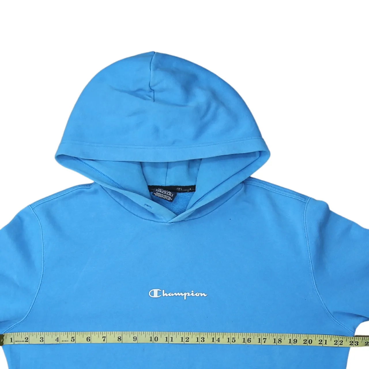 Champion Blue Hoodie Men's Large Embroidered Logo Front Pocket Fleece Pullover Sweatshirt sold by Vintage Club product image thumbnail 5