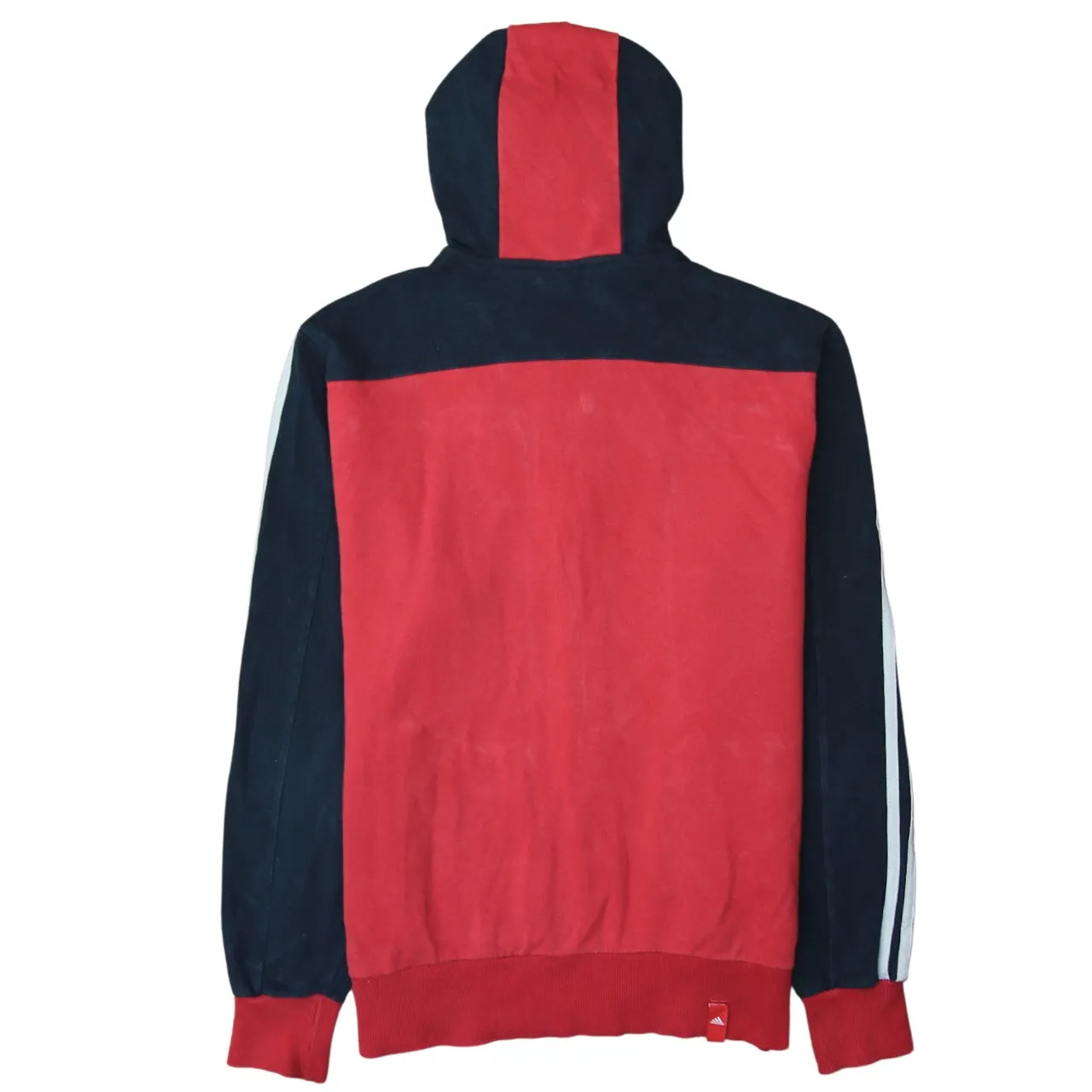 Adidas Red Navy Zip Hoodie Women’s Medium Embroidered Logo Three Stripe Sleeves Sweatshirt sold by Vintage Club product image thumbnail 2