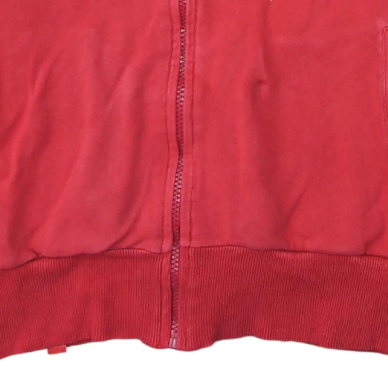 Adidas Red Navy Zip Hoodie Women’s Medium Embroidered Logo Three Stripe Sleeves Sweatshirt sold by Vintage Club product image thumbnail 4