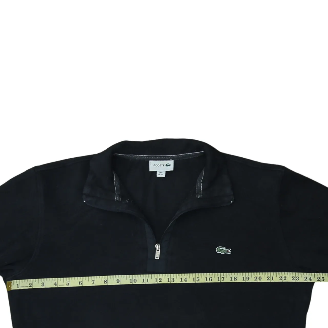 Lacoste Black Quarter Zip Sweatshirt Women’s 3XL Embroidered Croc Logo Elbow Patches Pullover sold by Vintage Club product image thumbnail 5