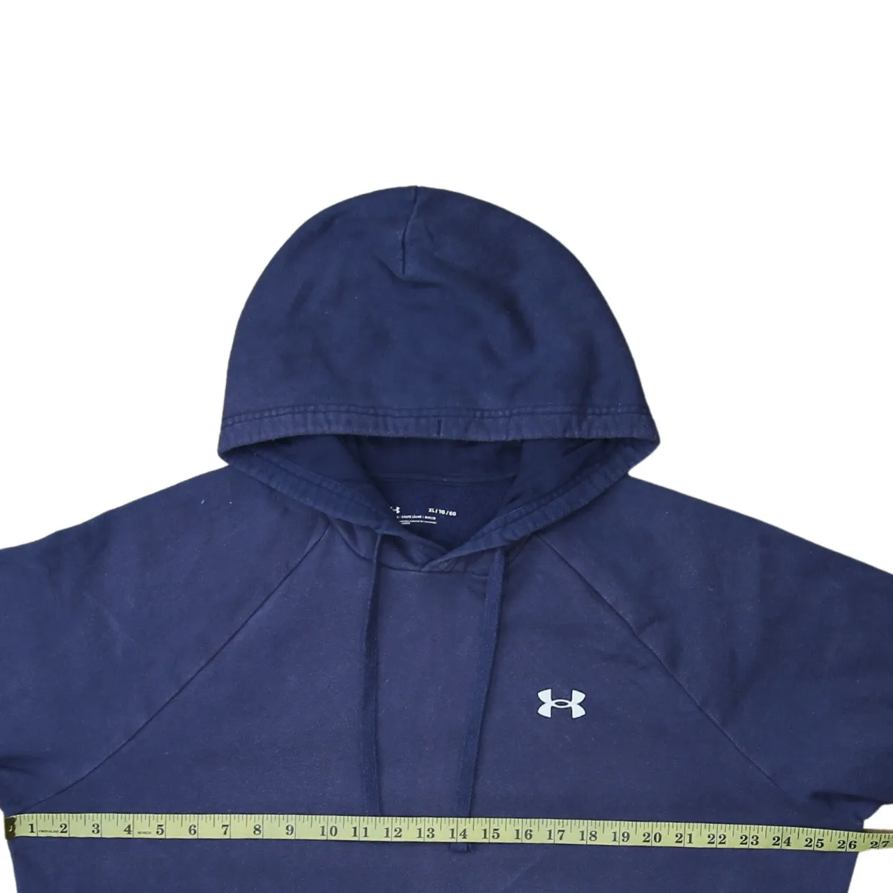 Under Armour Navy Blue Hoodie Men's XLarge Embroidered Chest Logo Front Pocket Fleece Pullover sold by Vintage Club product image thumbnail 5