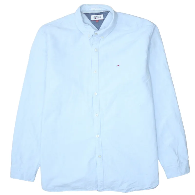 Tommy Hilfiger 90's Long Sleeve Button Up Shirt XLarge Blue sold by Vintage Club