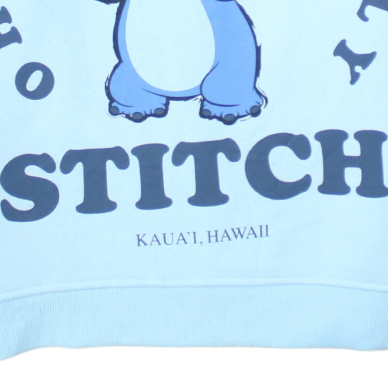 Disney Light Blue Sweatshirt Women’s XXSmall Printed Stitch Ohana Graphic Pullover Fleece Top sold by Vintage Club product image thumbnail 4