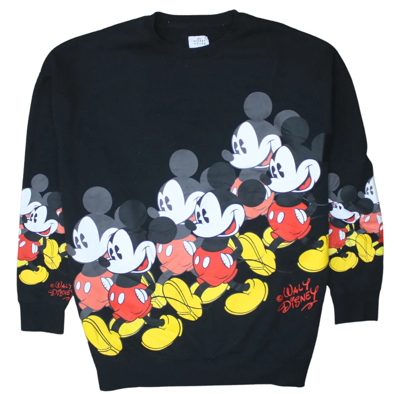 Disney 90's Mickey Mouse Crew Neck Sweatshirt Small Black sold by Vintage Club