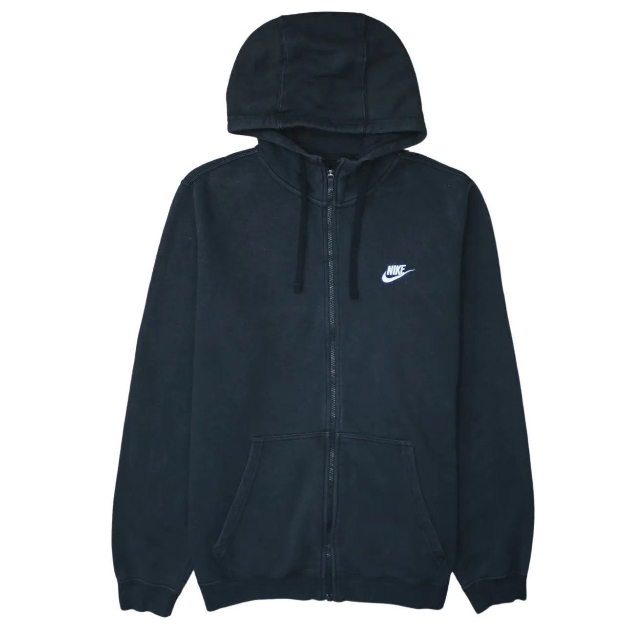 Nike 90's Swoosh Full Zip Up Hoodie Large Black sold by Vintage Club