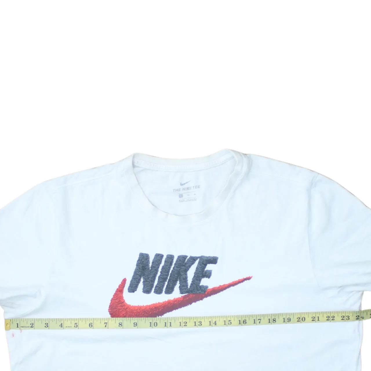 Nike White T Shirt Men's XLarge Printed Red Swoosh Logo Short Sleeve Tee Top sold by Vintage Club product image thumbnail 5