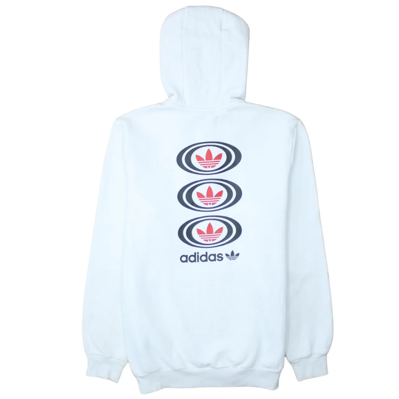 Adidas 90's Drawstring Pockets Pullover Hoodie XLarge White sold by Vintage Club product image thumbnail 2