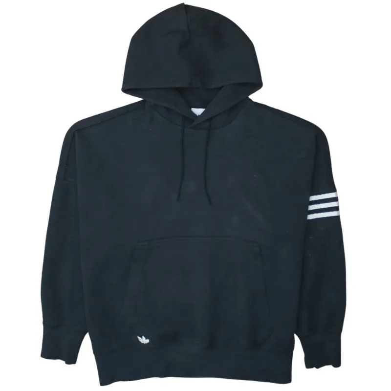 Adidas 90's Drawstring Pockets Pullover Hoodie Large Black sold by Vintage Club