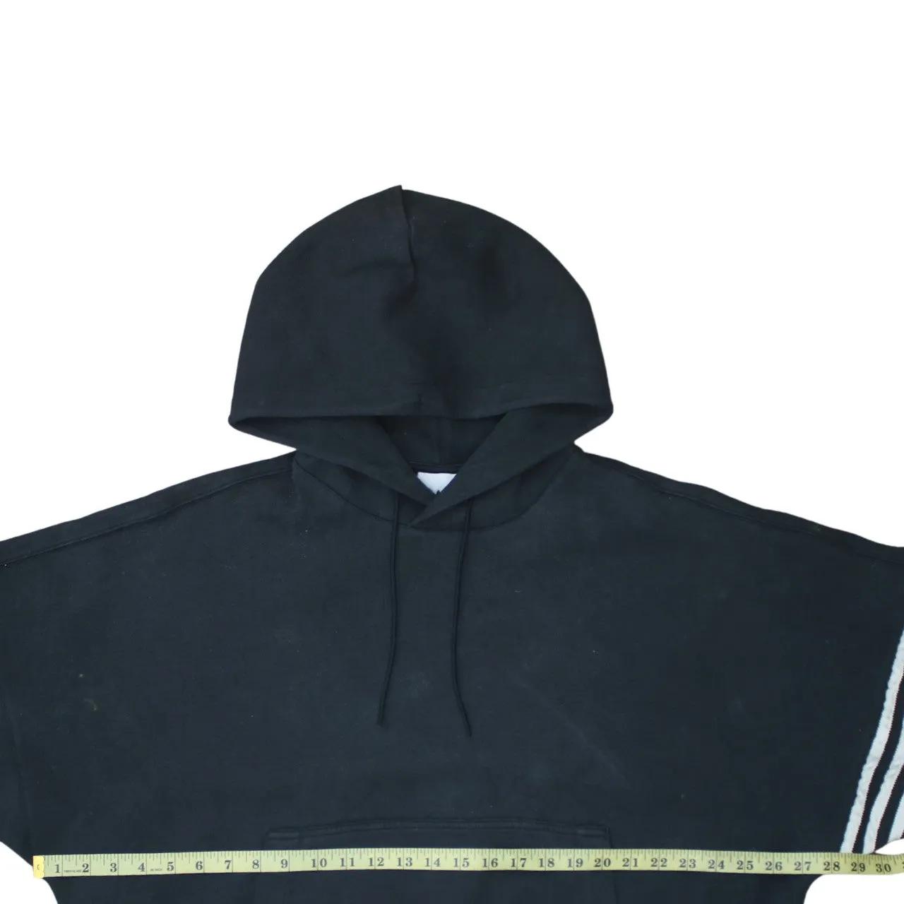 Adidas 90's Drawstring Pockets Pullover Hoodie Large Black sold by Vintage Club product image thumbnail 5
