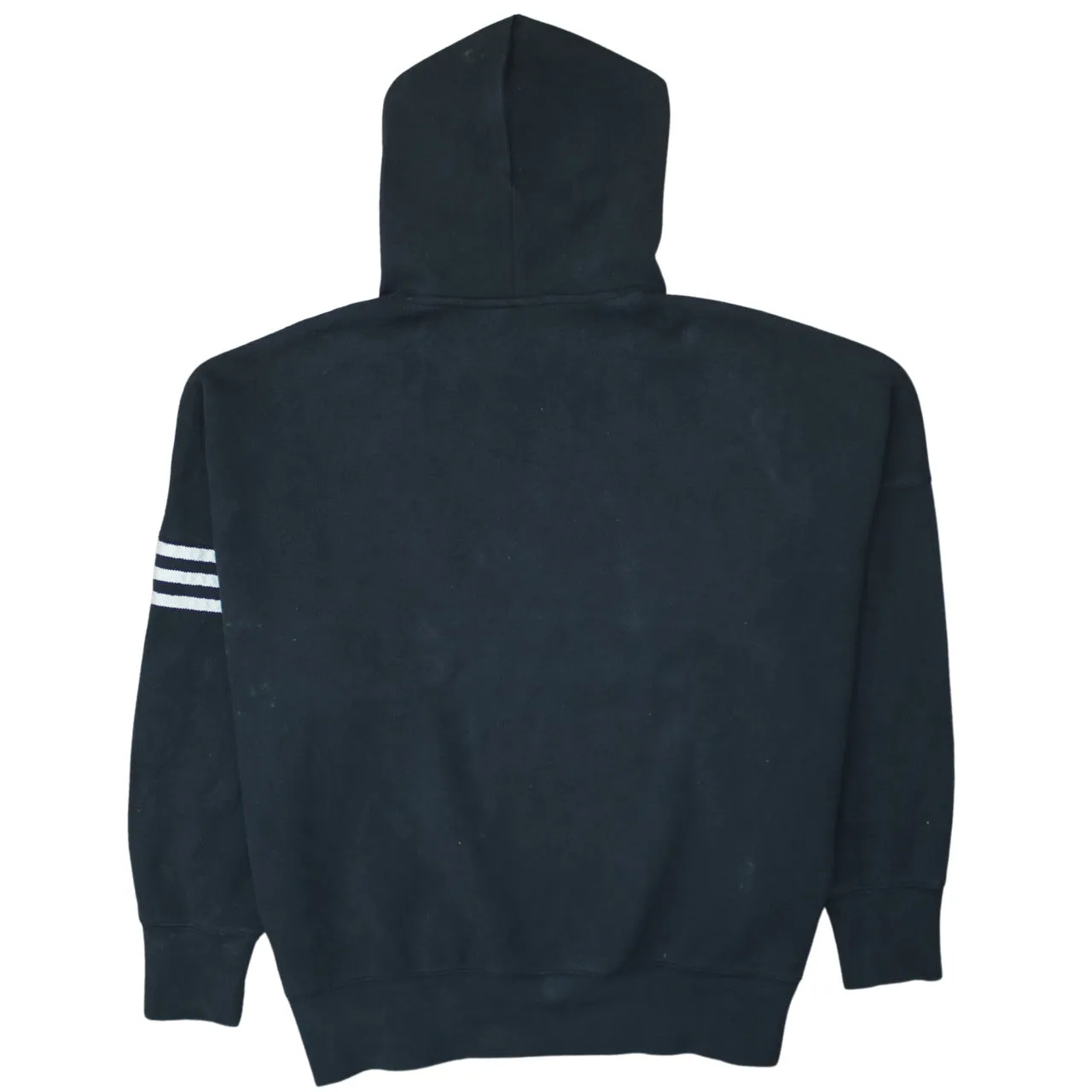 Adidas 90's Drawstring Pockets Pullover Hoodie Large Black sold by Vintage Club product image thumbnail 2