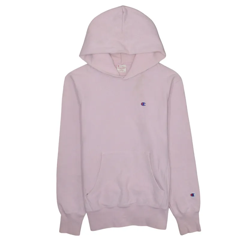 Champion Light Pink Hoodie Women's Large Embroidered C Logo Front Pocket Pullover Sweatshirt sold by Vintage Club