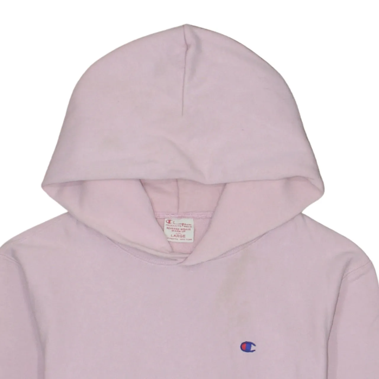Champion Light Pink Hoodie Women's Large Embroidered C Logo Front Pocket Pullover Sweatshirt sold by Vintage Club product image thumbnail 3