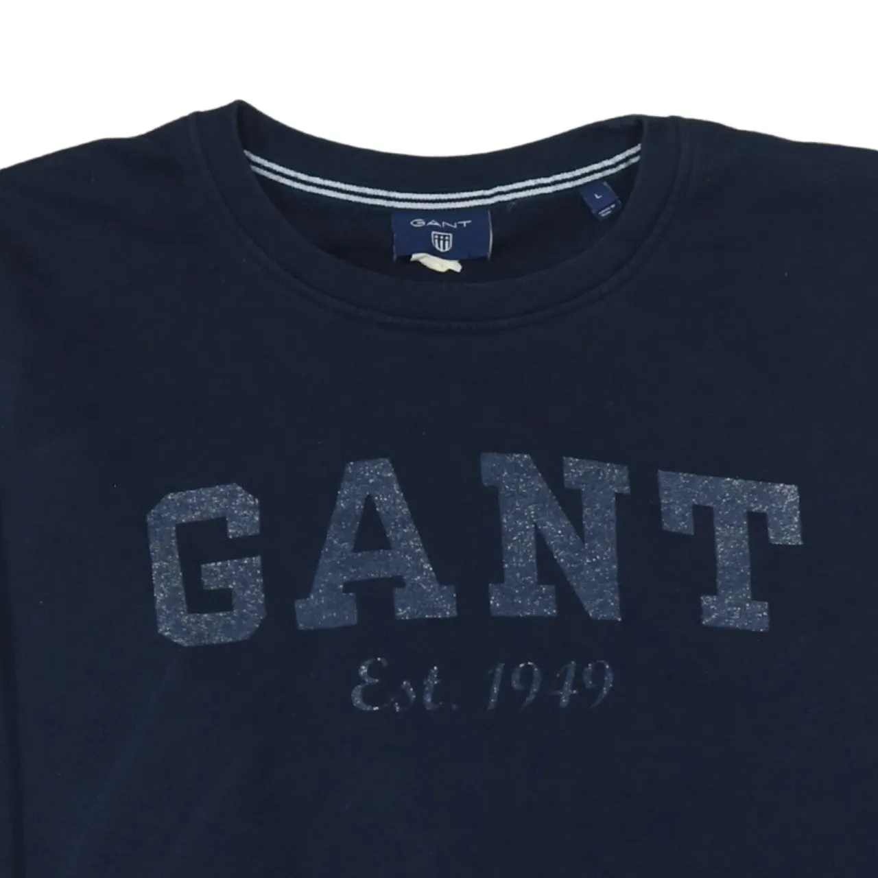 GANT 90's Spellout Crew Neck Sweatshirt Large Navy Blue sold by Vintage Club product image thumbnail 3