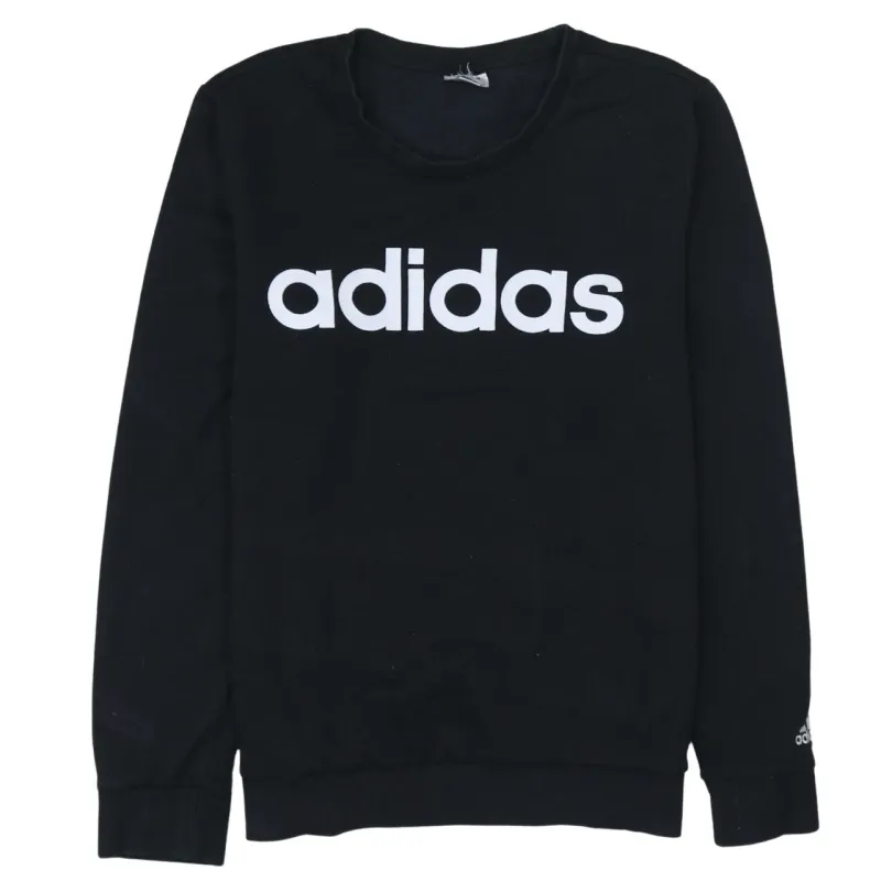 Adidas 90's Spellout Crew Neck Sweatshirt Medium  Black sold by Vintage Club