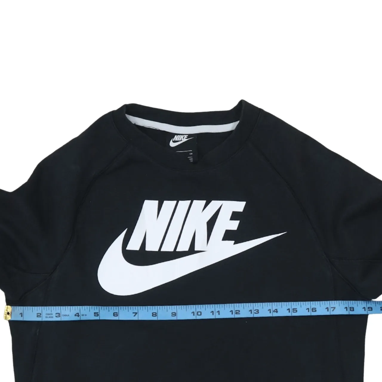 Nike 90's Center Middle Swoosh Crew Neck Sweatshirt Small Black sold by Vintage Club product image thumbnail 5