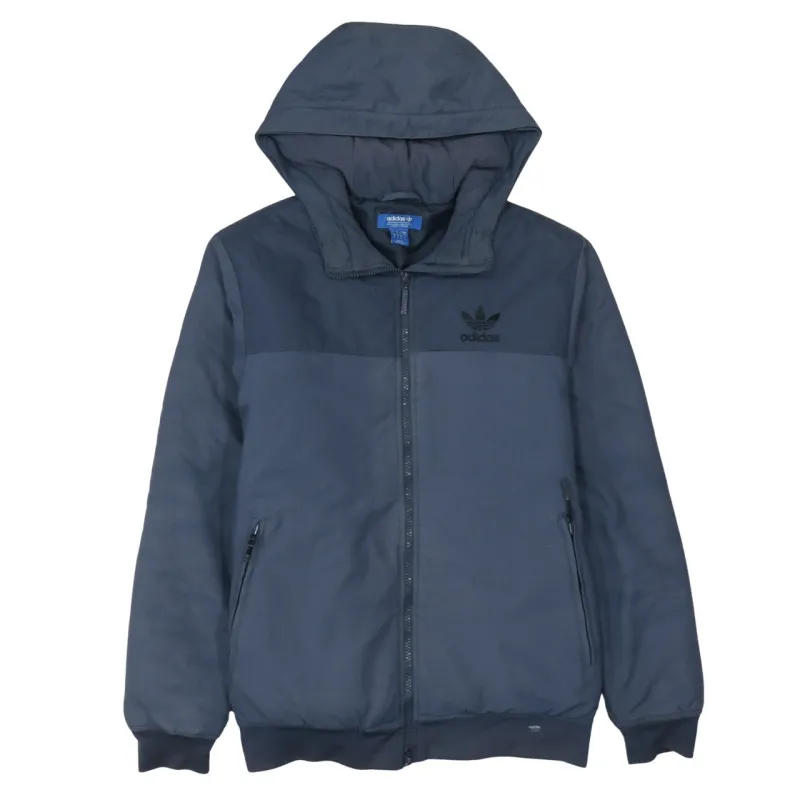 Adidas 90's Hooded Full Zip Up Windbreaker Small Blue made by Adidas