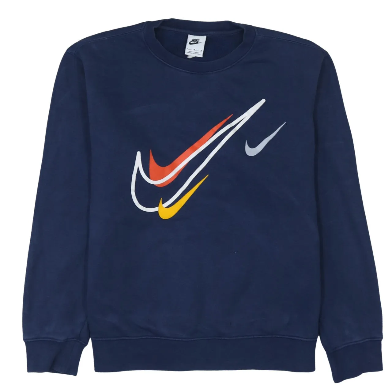 Nike 90's Center Middle Swoosh Crew Neck Sweatshirt Medium Navy Blue sold by Vintage Club