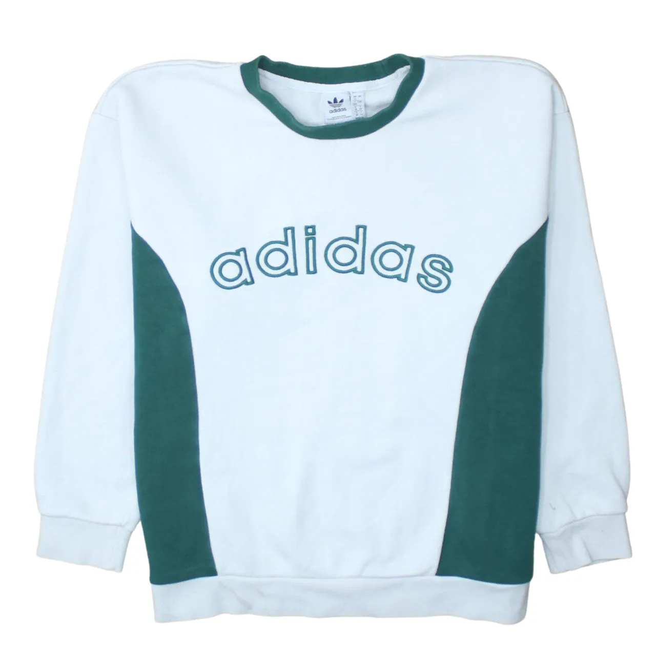 Adidas 90's Spellout Crew Neck Sweatshirt XLarge White sold by Vintage Club