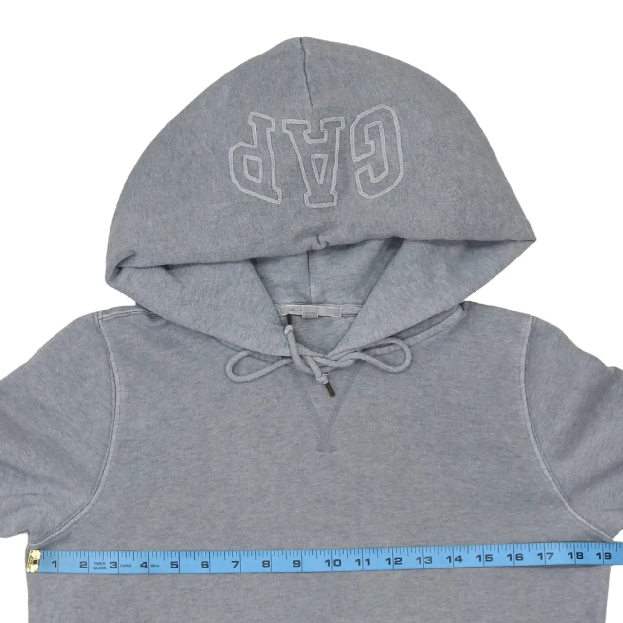 Gap 90's Drawstring Pockets Pullover Hoodie Medium Grey sold by Vintage Club product image thumbnail 5