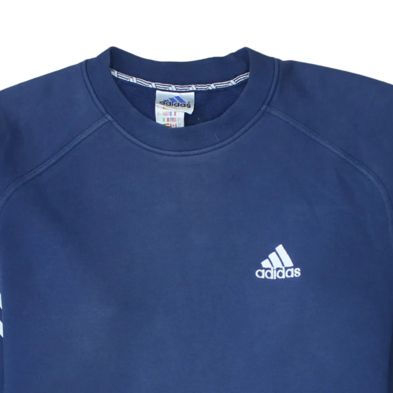 Adidas 90's Lightweight Crew Neck Sweatshirt Medium Navy Blue sold by Vintage Club product image thumbnail 3