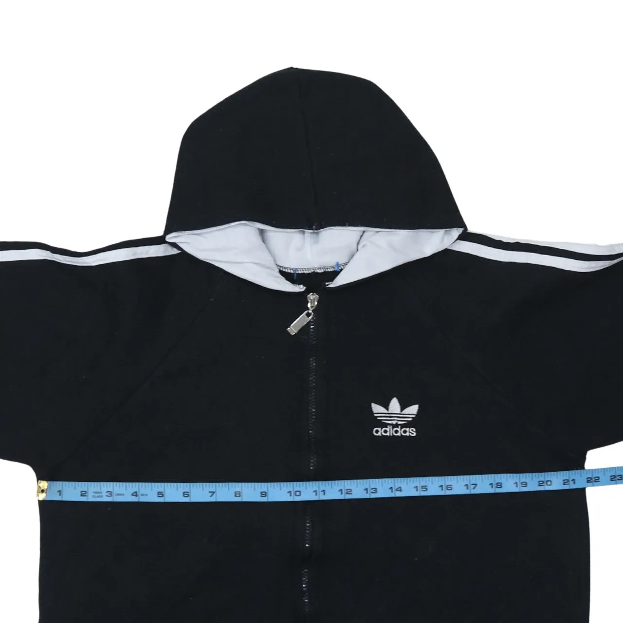 Adidas 90's Striped Sleeve Full Zip Up Hoodie XLarge Black sold by Vintage Club product image thumbnail 5