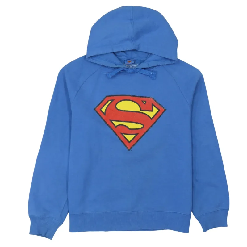 DC Superman 90's Spellout Pullover Hoodie Medium Blue sold by Vintage Club