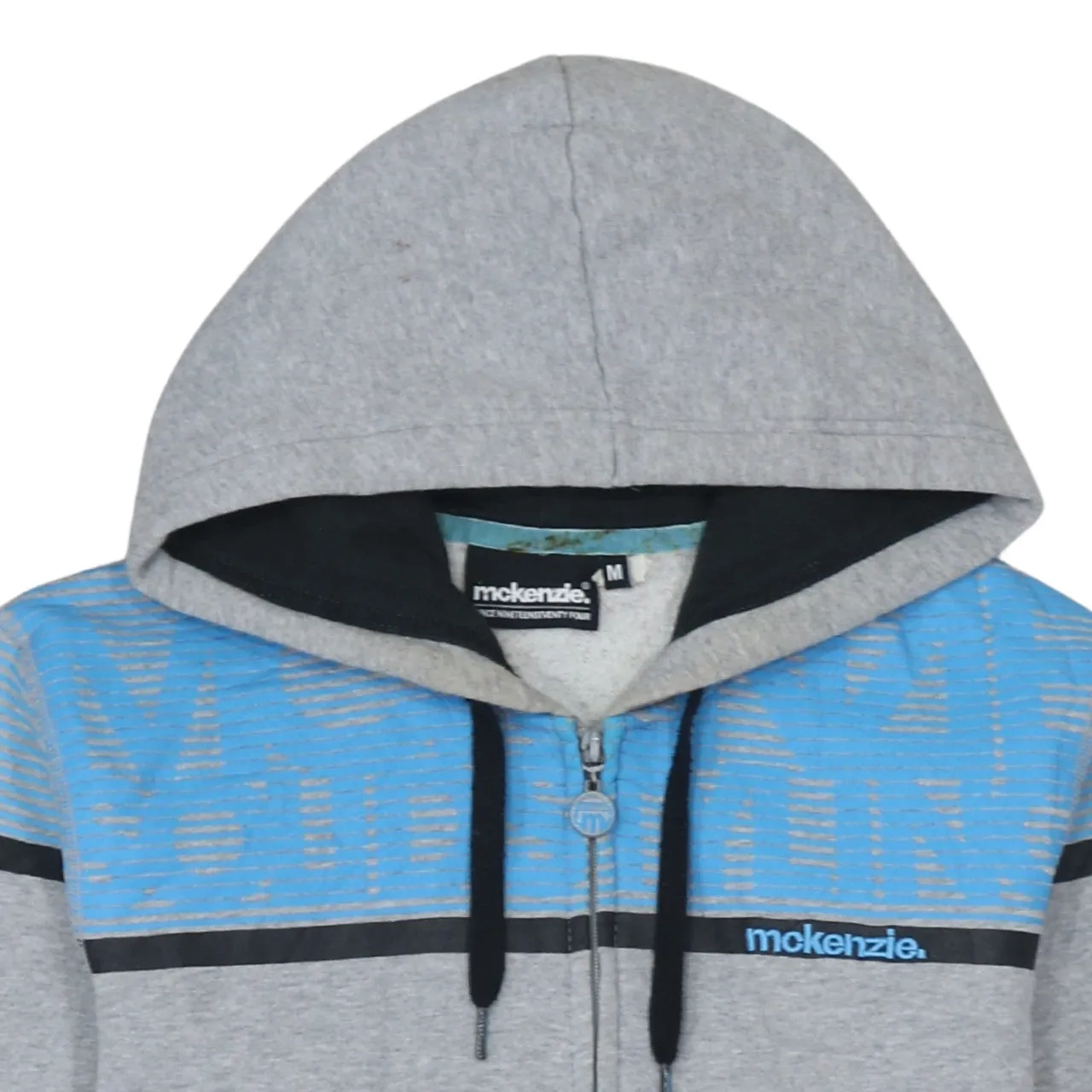 Retro 90's Drawstring Pockets Full Zip Up Hoodie Medium Blue sold by Vintage Club product image thumbnail 3