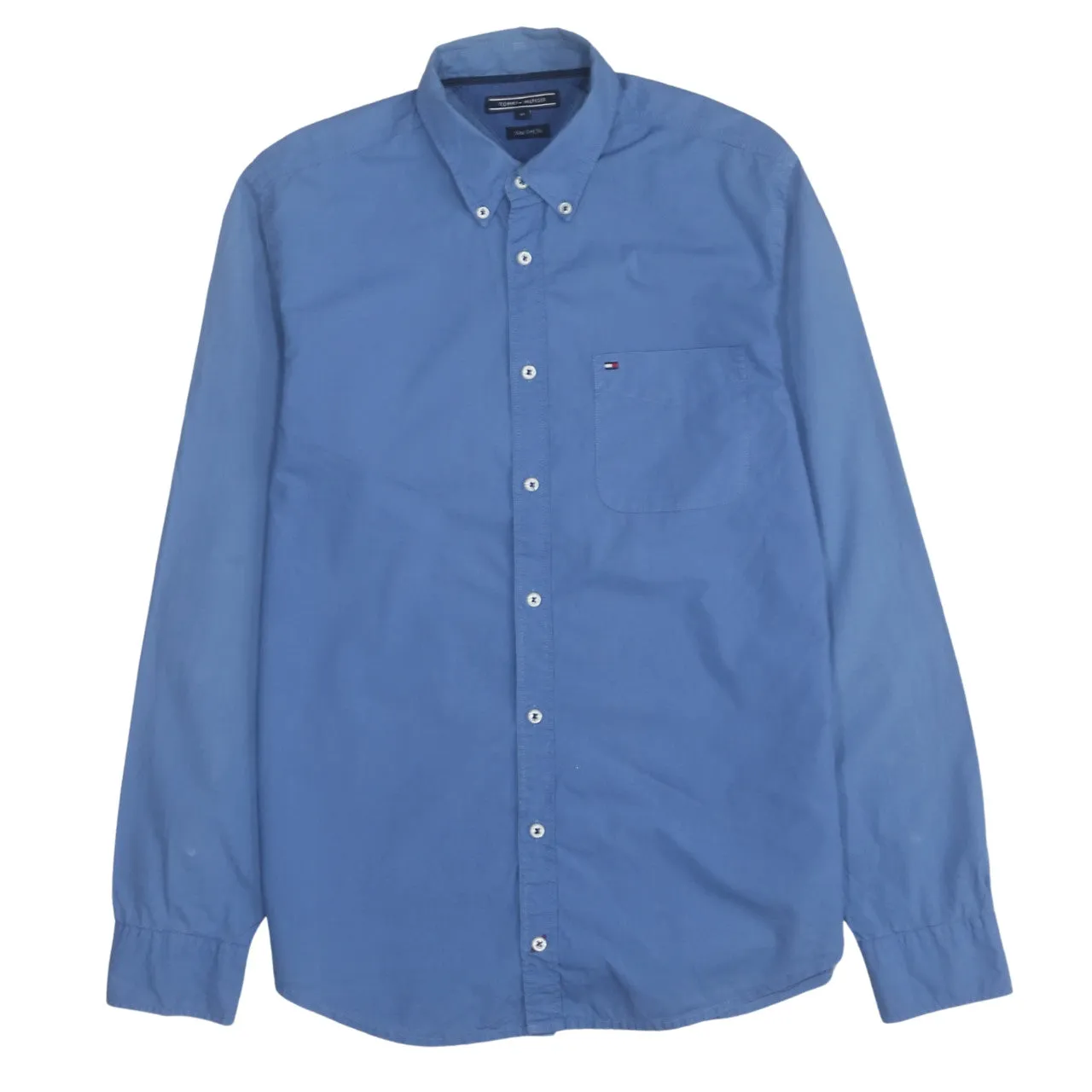 Tommy Hilfiger 90's Long Sleeve Button Up Shirt Medium Blue sold by Vintage Club